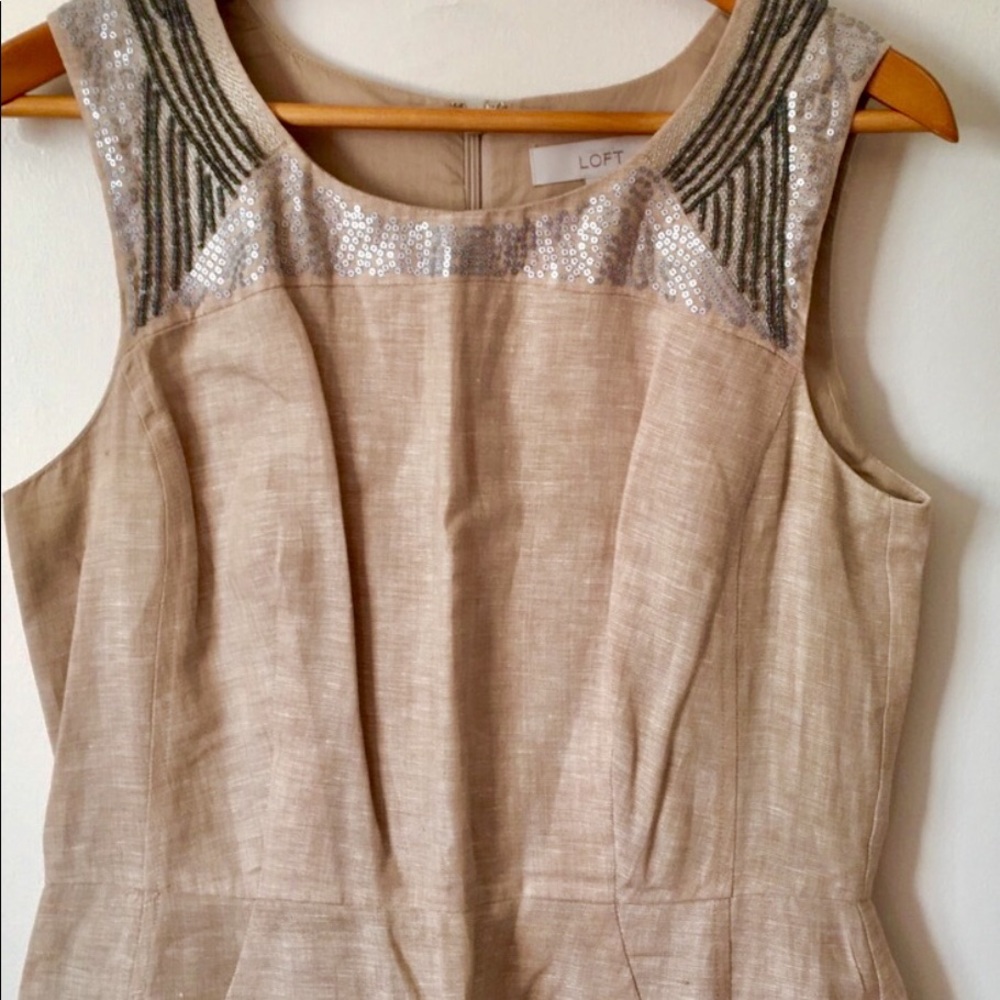 ANN TAYLOR SEQUIN NECKLINE DRESS